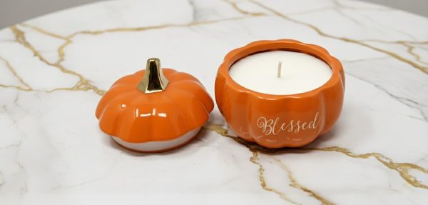 Our Gilded Pumpkin Vessels Luminate 365 Candles