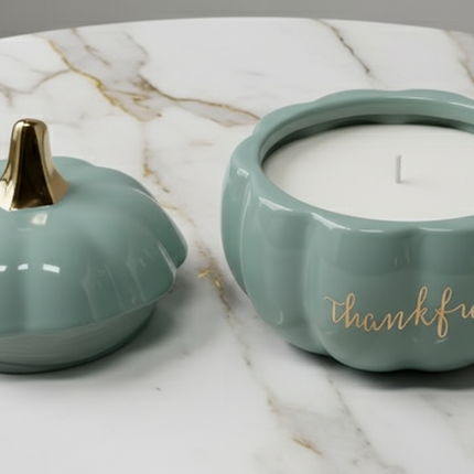 Our Gilded Pumpkin Vessels Luminate 365 Candles