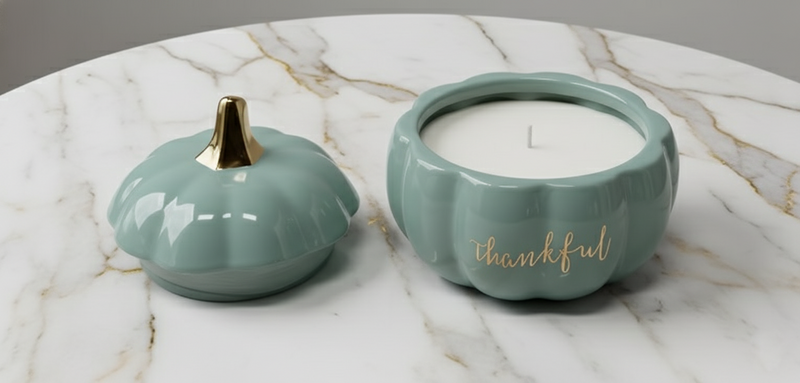 Our Gilded Pumpkin Vessels Luminate 365 Candles