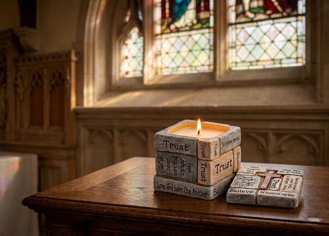Scripture Stone Candle Luminate 365 Candles