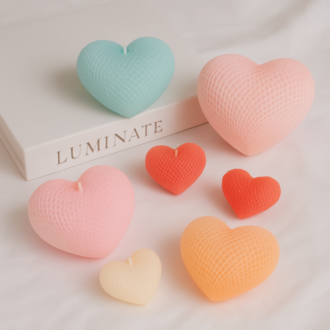 Vela Corazón de Lumin: romántica vela en forma de corazón, vela decorativa hecha a mano, un regalo único para tus seres queridos.