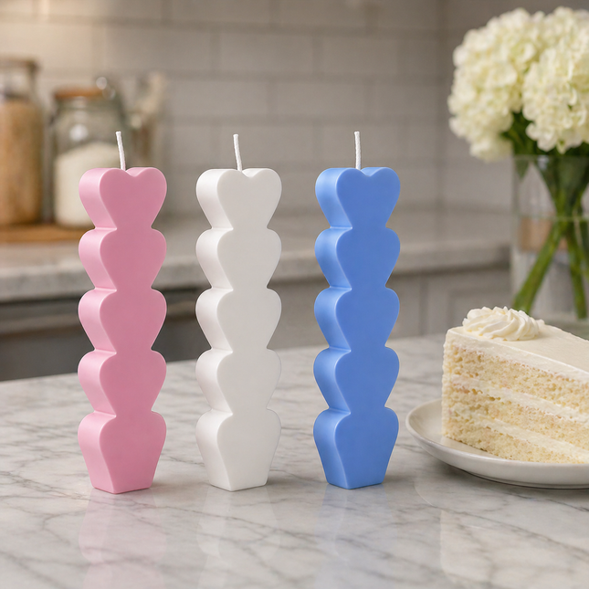 Luminate 365 Heartline Pillar Candles (Set of 4) Luminate 365 Candles