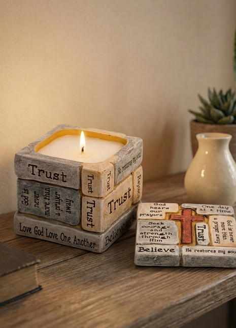 Scripture Stone Candle Luminate 365 Candles