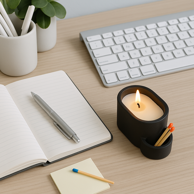 Luminarié Luxury Concrete Candle with Matches – Handmade Scented Candle for Home & Office