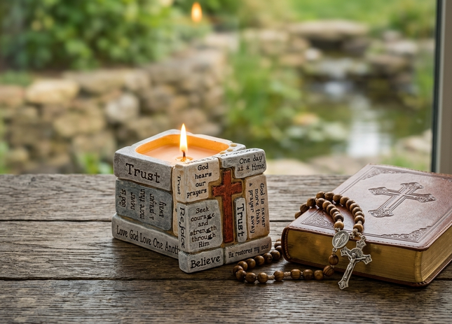 Scripture Stone Candle Luminate 365 Candles