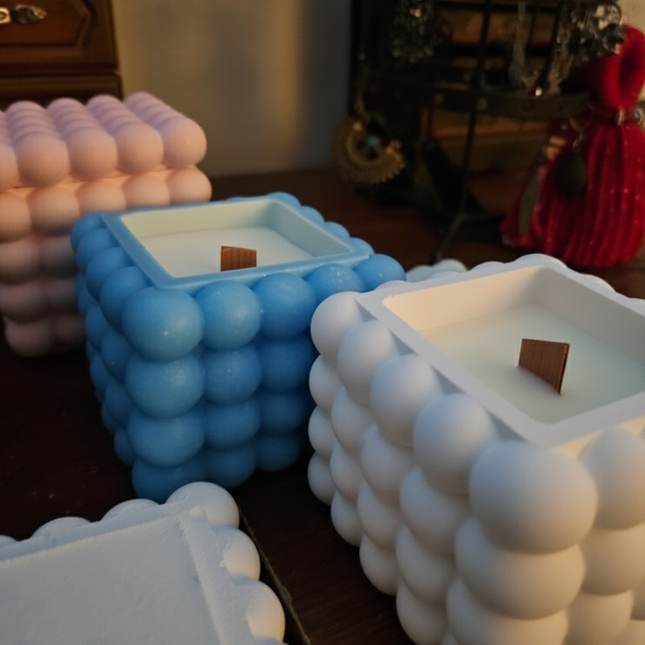 PureFocus Bubble Concrete Candle – Handmade Scented Art Decor Luminate 365 Candles