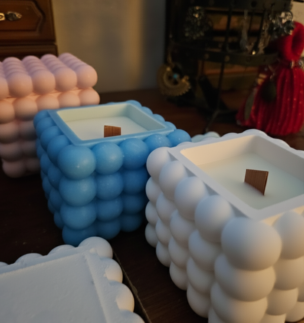 PureFocus Bubble Concrete Candle – Handmade Scented Art Decor Luminate 365 Candles