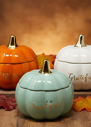 Our Gilded Pumpkin Vessels Luminate 365 Candles