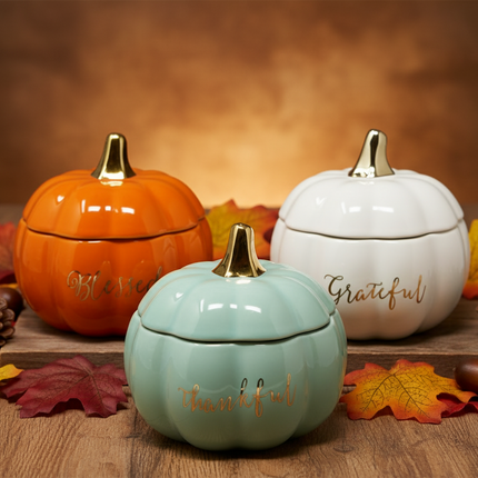 Our Gilded Pumpkin Vessels Luminate 365 Candles