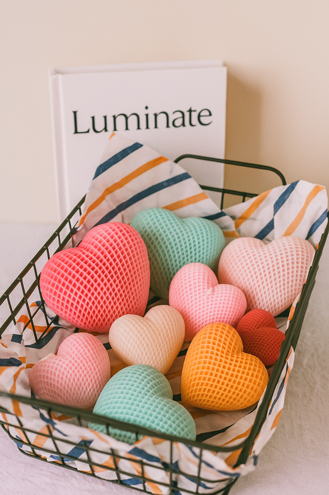 Vela Corazón de Lumin: romántica vela en forma de corazón, vela decorativa hecha a mano, un regalo único para tus seres queridos.
